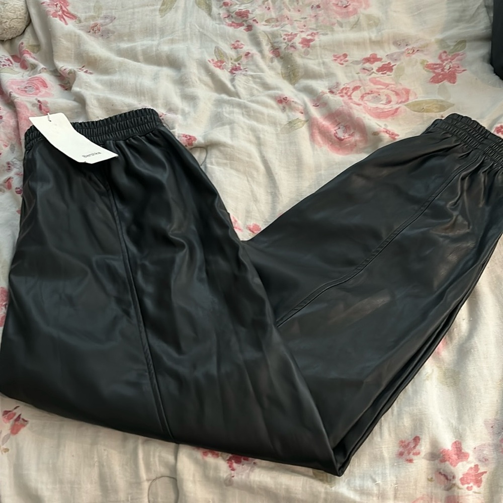 Bershka pleather joggers